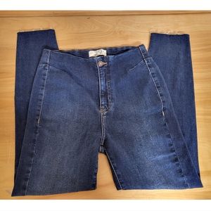 Free People Dark Wash High Waisted Skinny Jeans